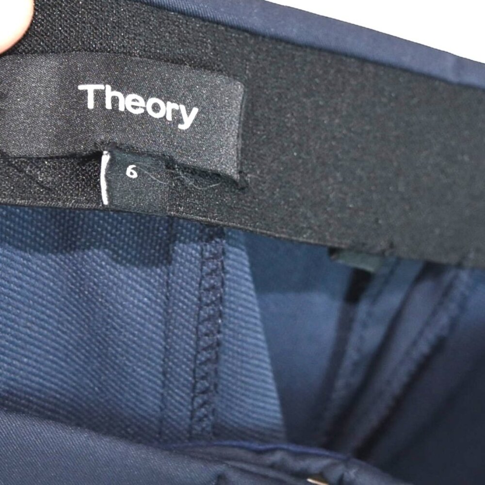 Theory Tennyson Neoteric Pants Navy Size 6 Minimalist Straight Leg USA Made - Picture 8 of 8